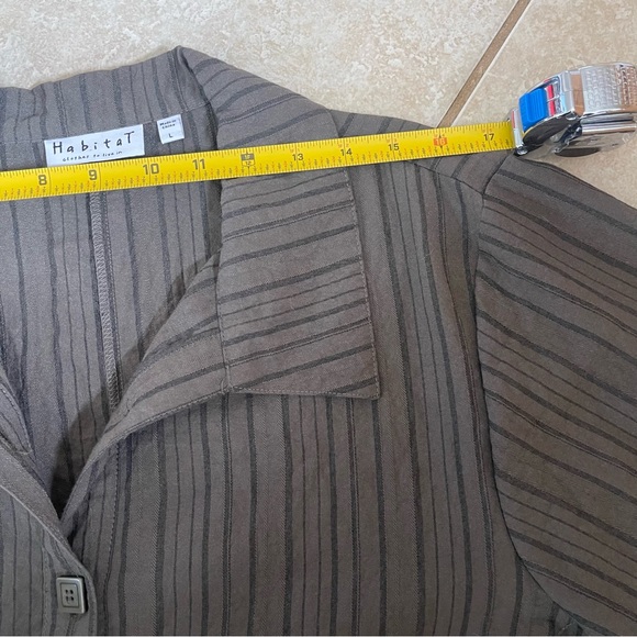 Habitat Clothes to Live In Textured Long Sleeve Button Down Tunic Jacket Large - Picture 5 of 9